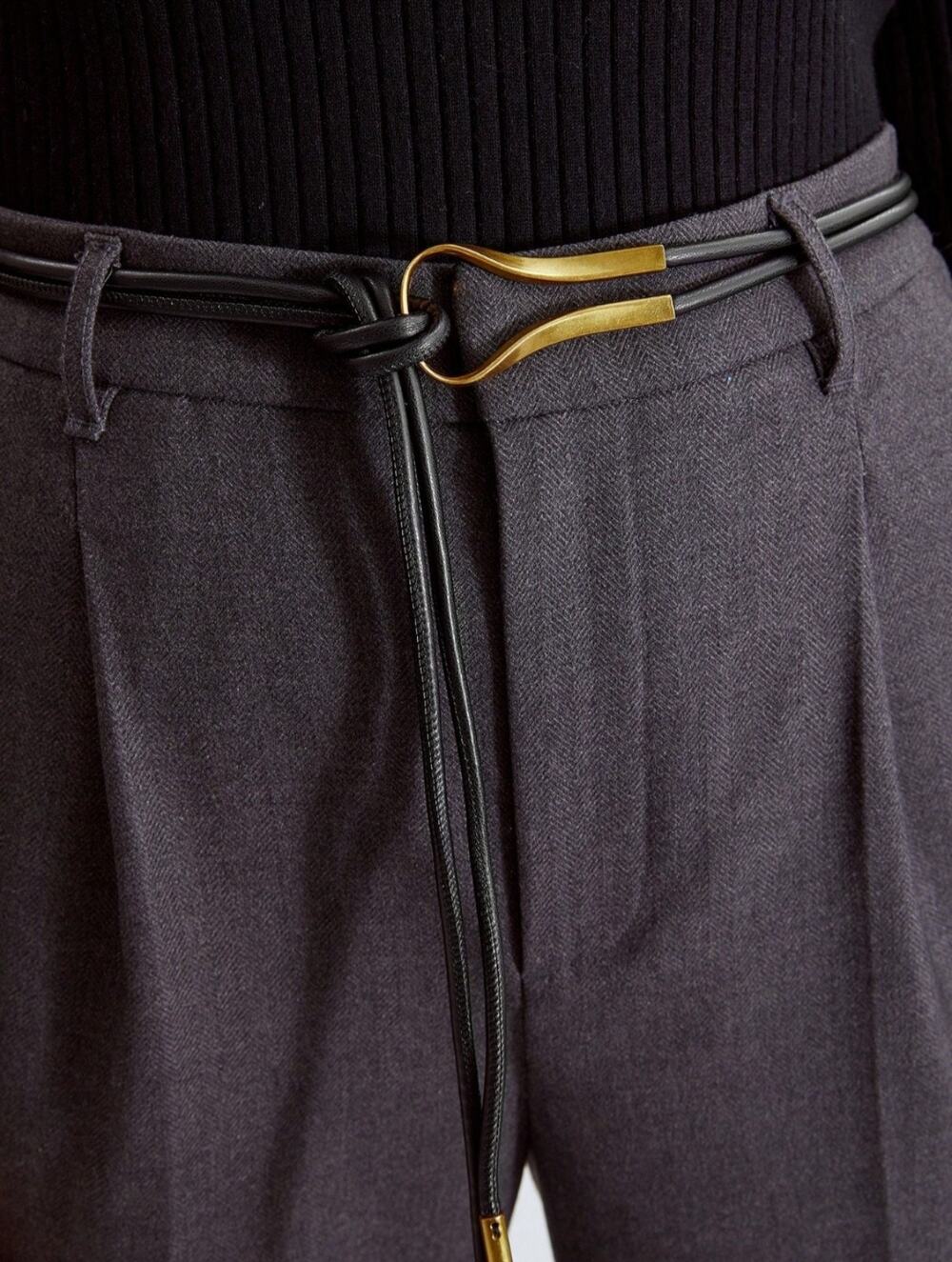 NWOT MOTF BLACK HORSESHOE BUCKLE LEATHER ROPE TIE BELT ♡ONE SIZE♡